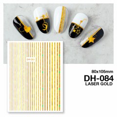 Matrita unghii autocolanta DH-084 - linii Laser Gold