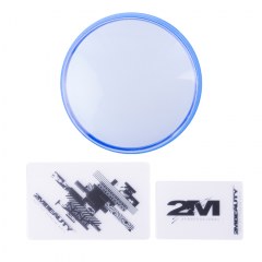 Stampila si raclete pentru unghii 2M Big Flat - Clear Blue
