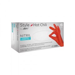 Mănuși nepudrate din Nitril Roșu Coral 100 buc - mărimea M